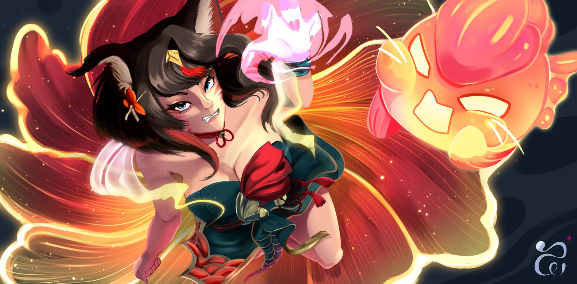 Ahri fleur spirituelle onsen nocturne
